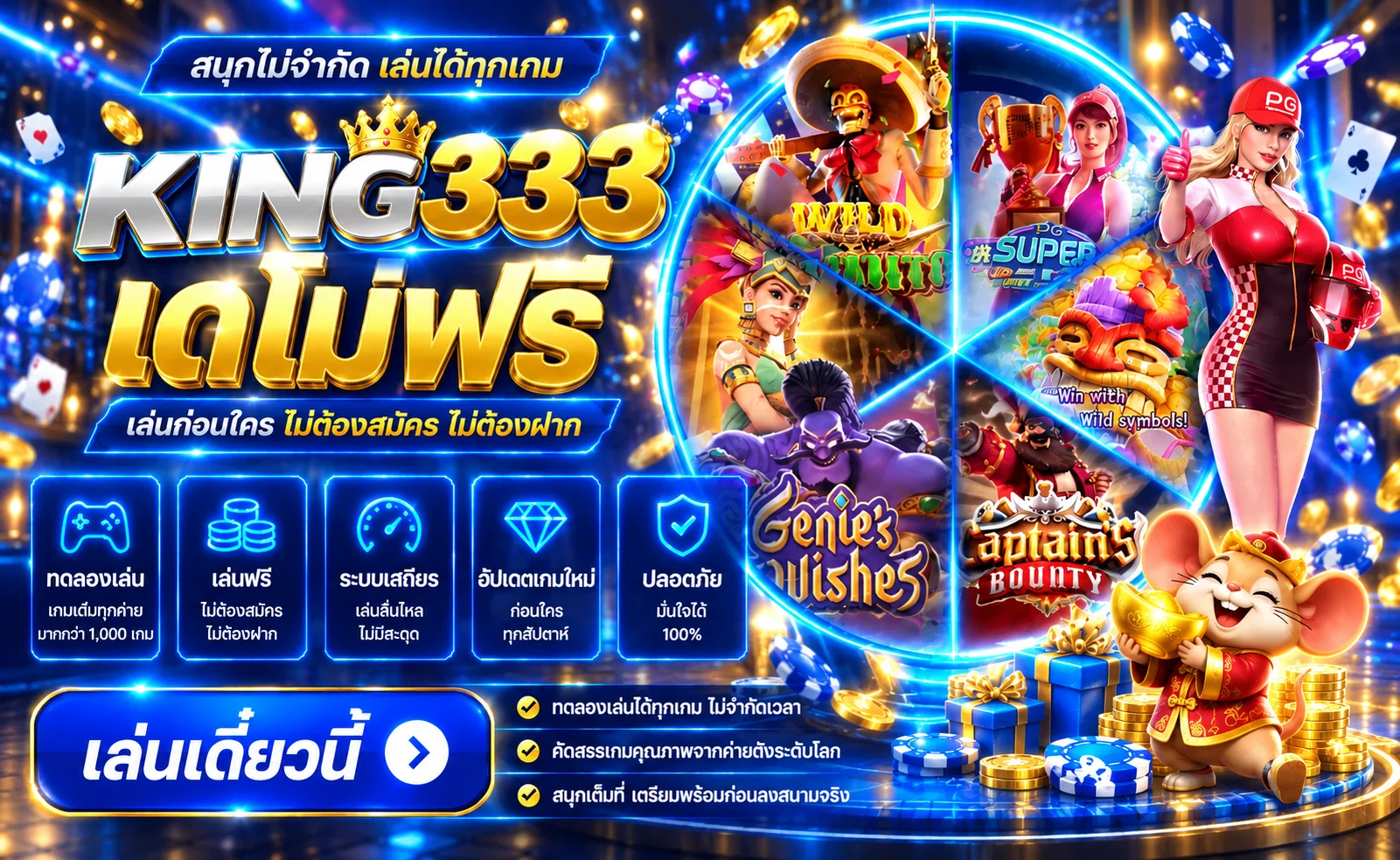 แบนเนอร์ KING333 Demo ทดลองเล่นสล็อต